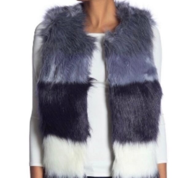 FATE The Label Faux Fur Vest Small NWT - Picture 1 of 8